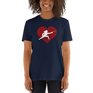 Stylish Fencer Heart T-Shirt for Women - Fencing Love