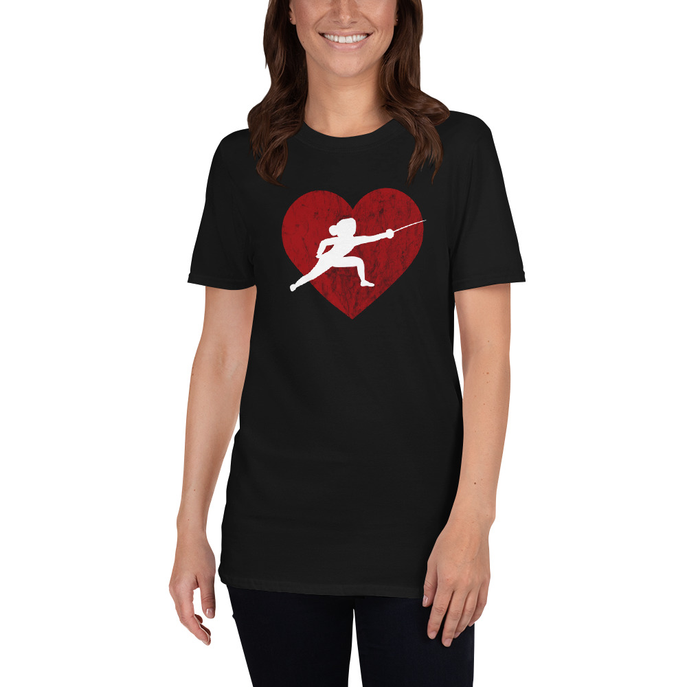 Stylish Fencer Heart T-Shirt for Women - Fencing Love
