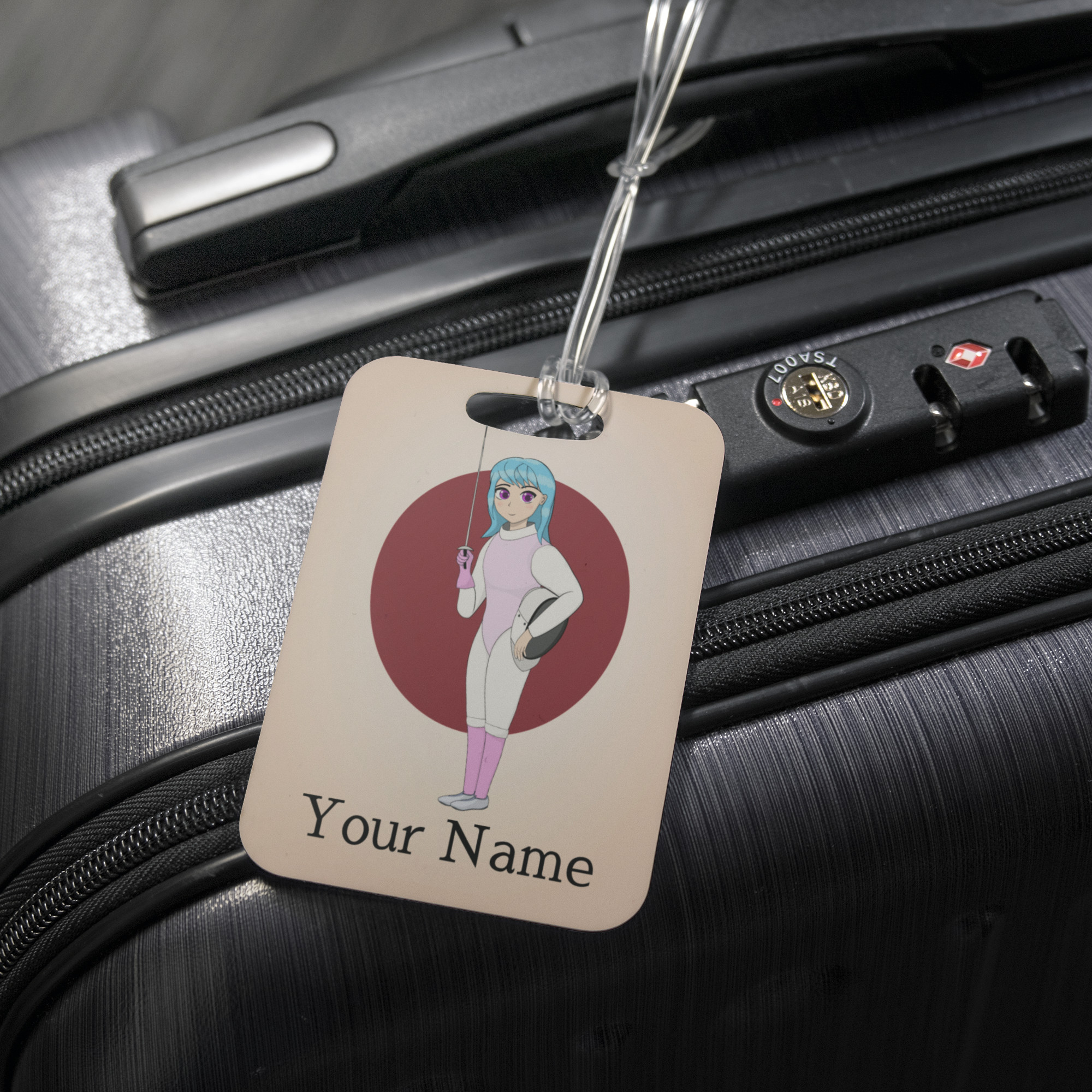 Anime Fencing Girl Luggage Tag - Fencing Love
